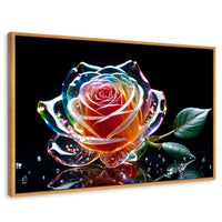 Cuadros Decorativos Canvas Revolution | Rosa Cristal Puro | Rectangular | Portada | Marco Madera