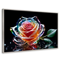 Cuadros Decorativos Canvas Revolution | Rosa Cristal Puro | Rectangular | Portada | Marco Plateado