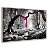 Cuadros Decorativos Canvas Revolution | Rosa Entre Raices | Rectangular | Portada | Marco Plateado