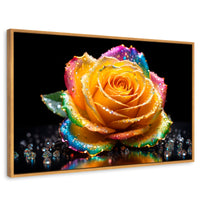 Cuadros Decorativos Canvas Revolution | Rosa Multicolor | Rectangular | Portada | Marco Madera