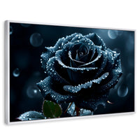 Cuadros Decorativos Canvas Revolution | Rosa Negra Poderosa | Rectangular | Portada | Marco Blanco