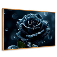 Cuadros Decorativos Canvas Revolution | Rosa Negra Poderosa | Rectangular | Portada | Marco Madera