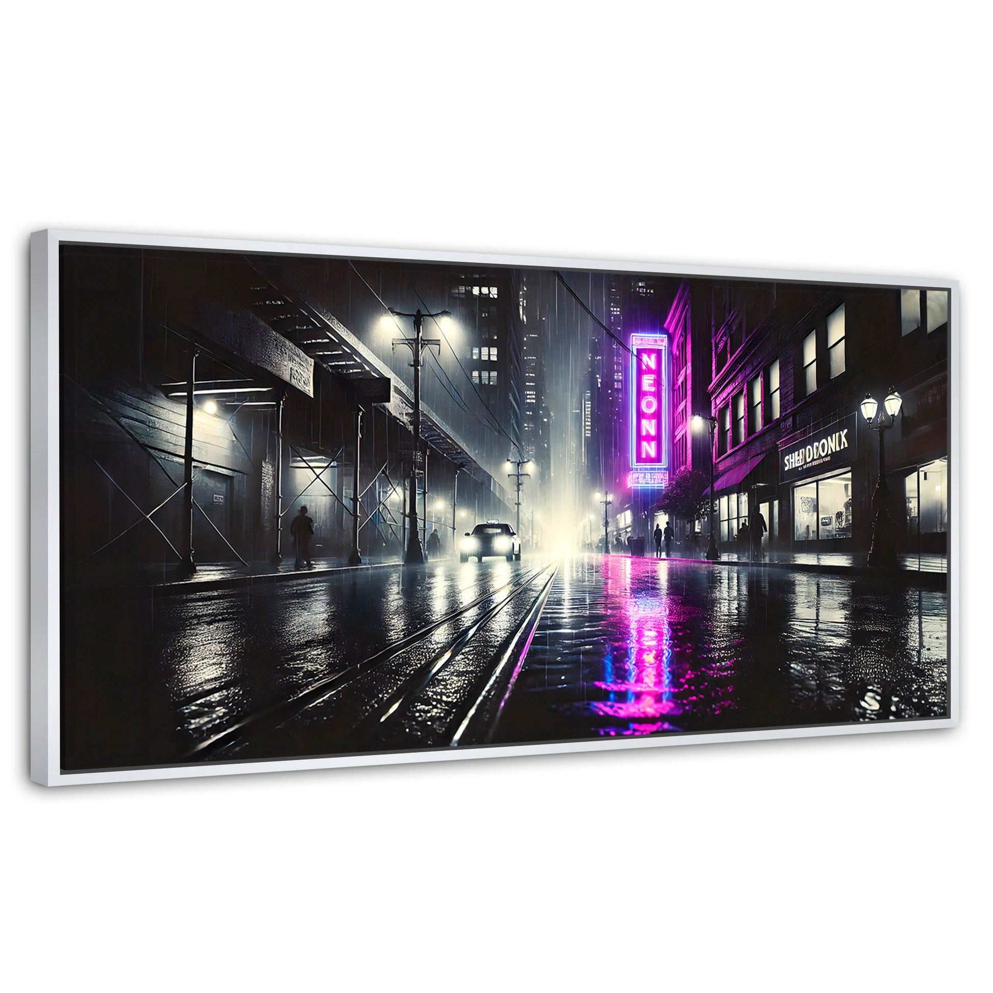 Cuadros Decorativos Canvas Revolution | Rosa Nocturno | Panoramico | Portada | Marco Dorado