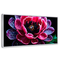 Cuadros Decorativos Canvas Revolution | Rosa Purpura Eterna | Panoramico | Portada | Marco Blanco
