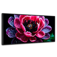 Cuadros Decorativos Canvas Revolution | Rosa Purpura Eterna | Panoramico | Portada | Marco Negro