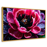 Cuadros Decorativos Canvas Revolution | Rosa Purpura Eterna | Rectangular | Portada | Marco Dorado