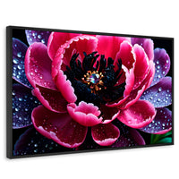 Cuadros Decorativos Canvas Revolution | Rosa Purpura Eterna | Rectangular | Portada | Marco Negro