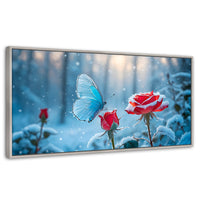 Cuadros Decorativos Canvas Revolution | Rosa Y Fragilidad | Panoramico | Portada | Marco Blanco