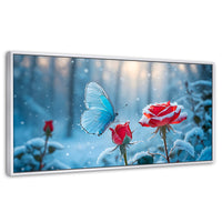 Cuadros Decorativos Canvas Revolution | Rosa Y Fragilidad | Panoramico | Portada | Marco Dorado