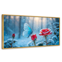 Cuadros Decorativos Canvas Revolution | Rosa Y Fragilidad | Panoramico | Portada | Marco Madera