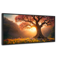 Cuadros Decorativos Canvas Revolution | Serenidad Floral | Panoramico | Portada | Marco Negro