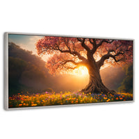 Cuadros Decorativos Canvas Revolution | Serenidad Floral | Panoramico | Portada | Marco Plateado