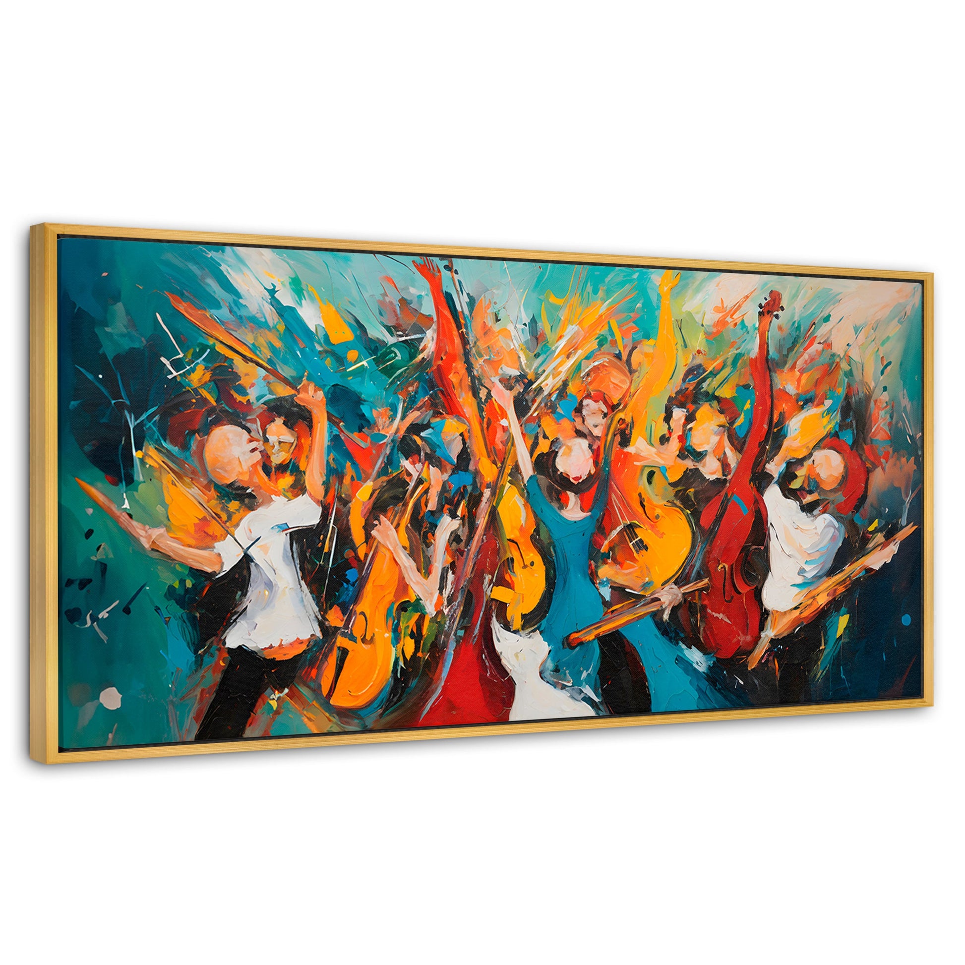Cuadros Decorativos Canvas Revolution | Sinfonia Vibrante | Panoramico | Portada | Marco Dorado