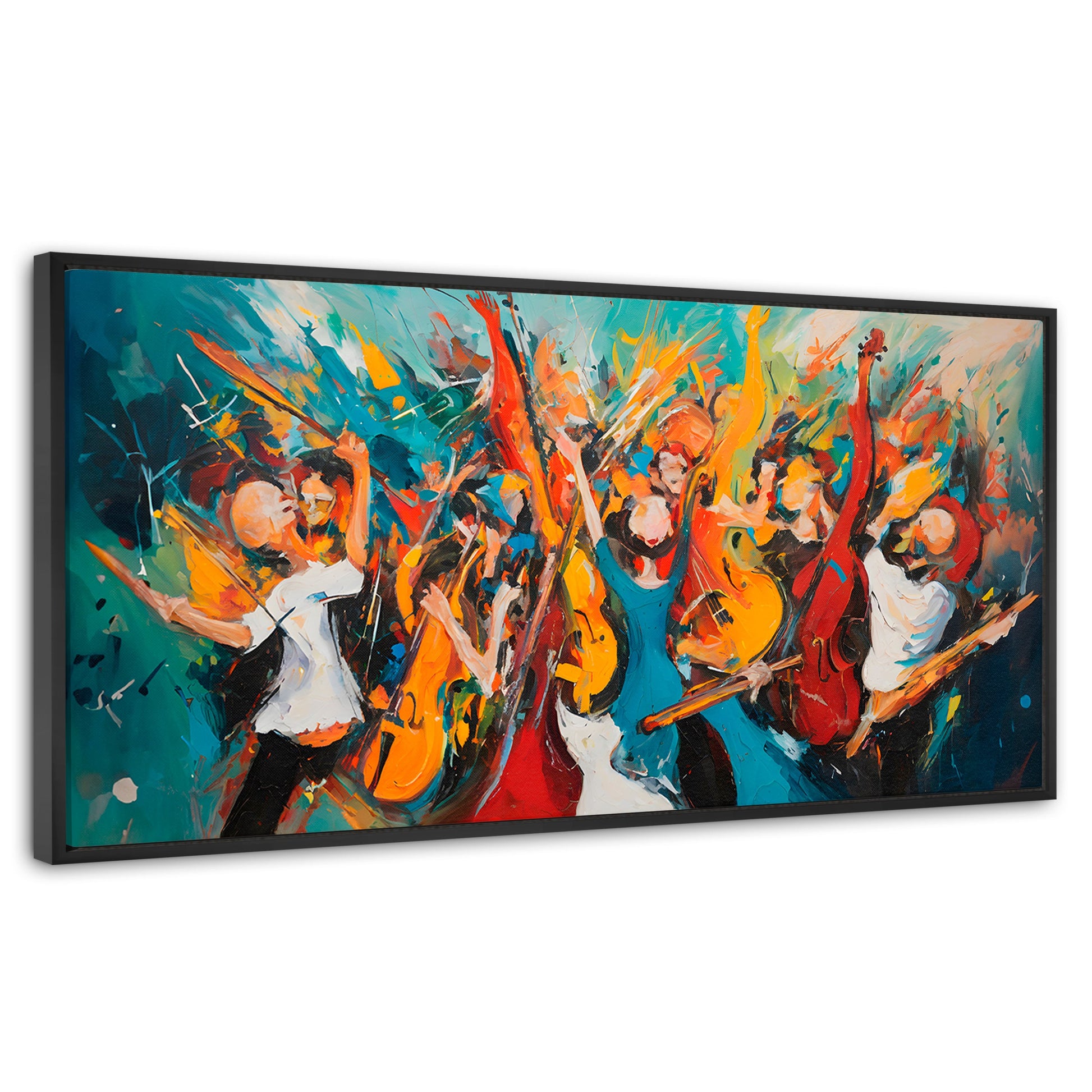 Cuadros Decorativos Canvas Revolution | Sinfonia Vibrante | Panoramico | Portada | Marco Negro