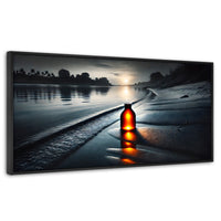 Cuadros Decorativos Canvas Revolution | Tesoro De Playa | Panoramico | Portada | Marco Plateado