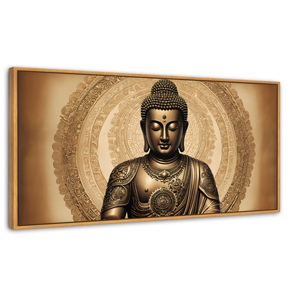 Cuadros Decorativos Canvas Revolution | Trascender Dorado | Panoramico | Portada | Marco Negro