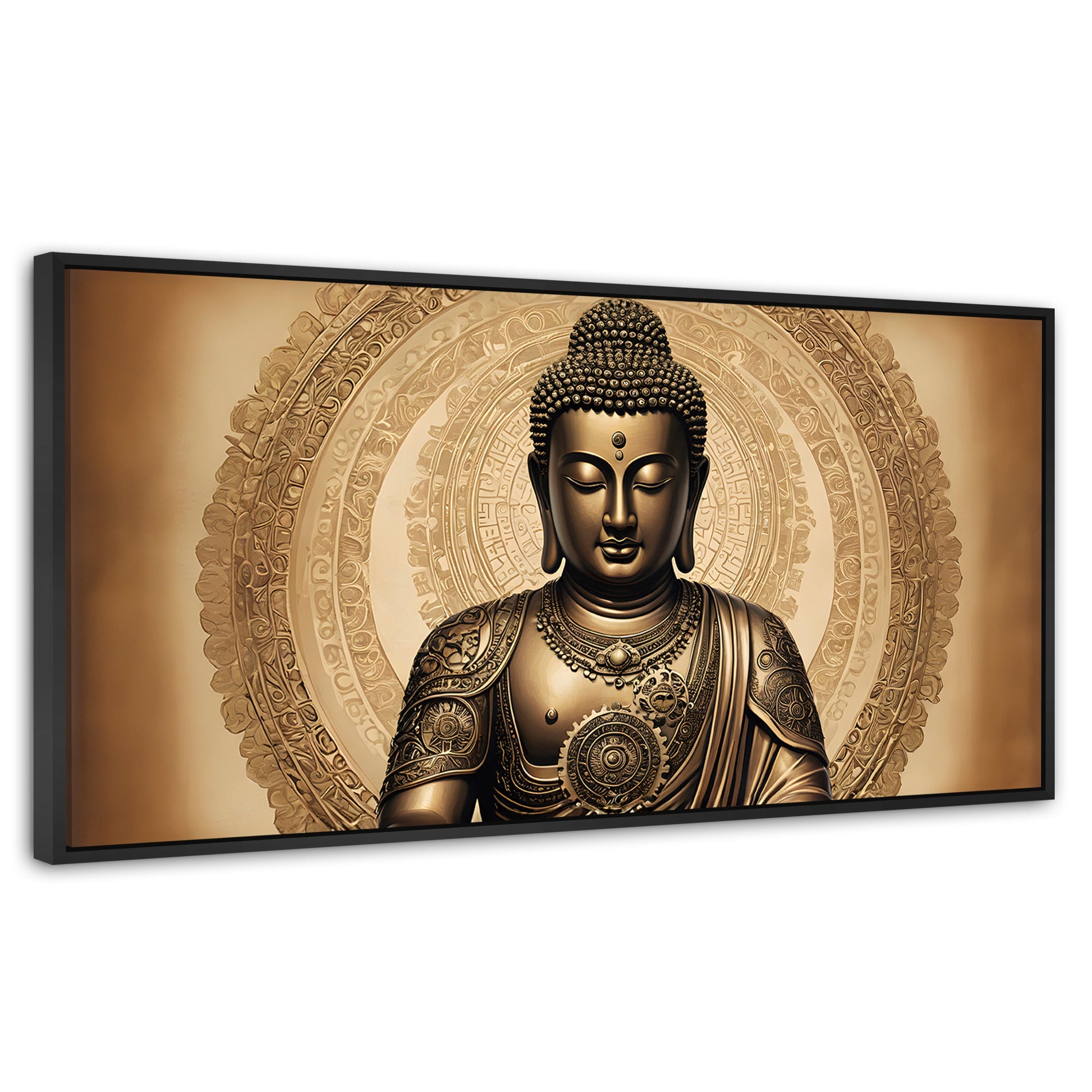 Cuadros Decorativos Canvas Revolution | Trascender Dorado | Panoramico | Portada | Marco Plateado