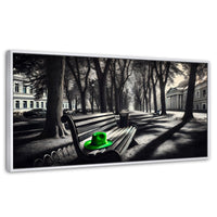 Cuadros Decorativos Canvas Revolution | Verde En Descanso | Panoramico | Portada | Marco Dorado
