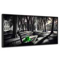 Cuadros Decorativos Canvas Revolution | Verde En Descanso | Panoramico | Portada | Marco Plateado