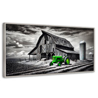 Cuadros Decorativos Canvas Revolution | Verde En La Granja | Panoramico | Portada | Marco Blanco