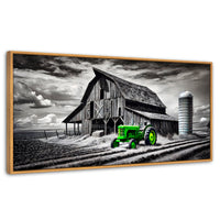 Cuadros Decorativos Canvas Revolution | Verde En La Granja | Panoramico | Portada | Marco Negro