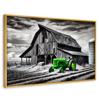 Cuadros Decorativos Canvas Revolution | Verde En La Granja | Rectangular | Portada | Marco Dorado