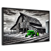 Cuadros Decorativos Canvas Revolution | Verde En La Granja | Rectangular | Portada | Marco Negro