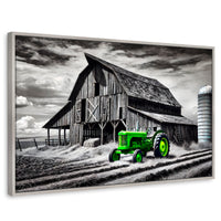 Cuadros Decorativos Canvas Revolution | Verde En La Granja | Rectangular | Portada | Marco Plateado