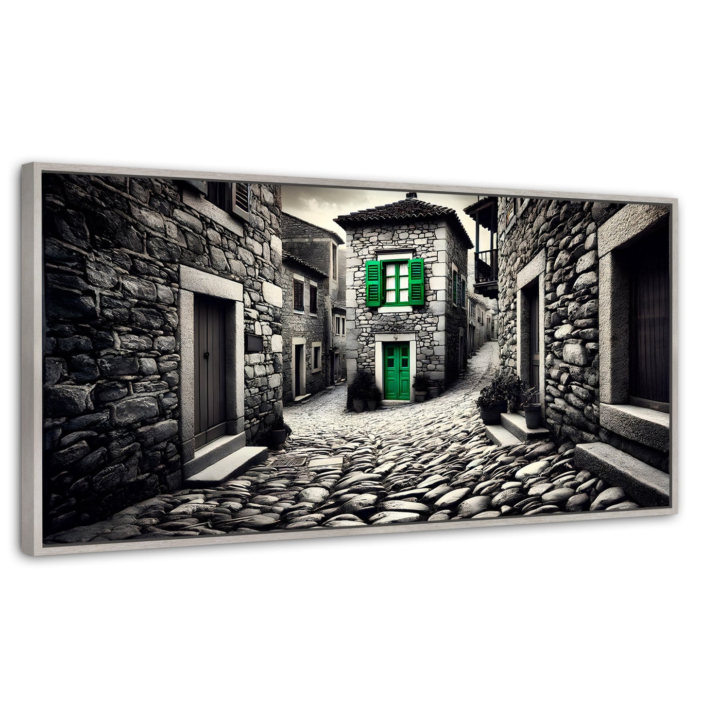Cuadros Decorativos Canvas Revolution | Verde En La Sombra | Panoramico | Portada | Marco Blanco