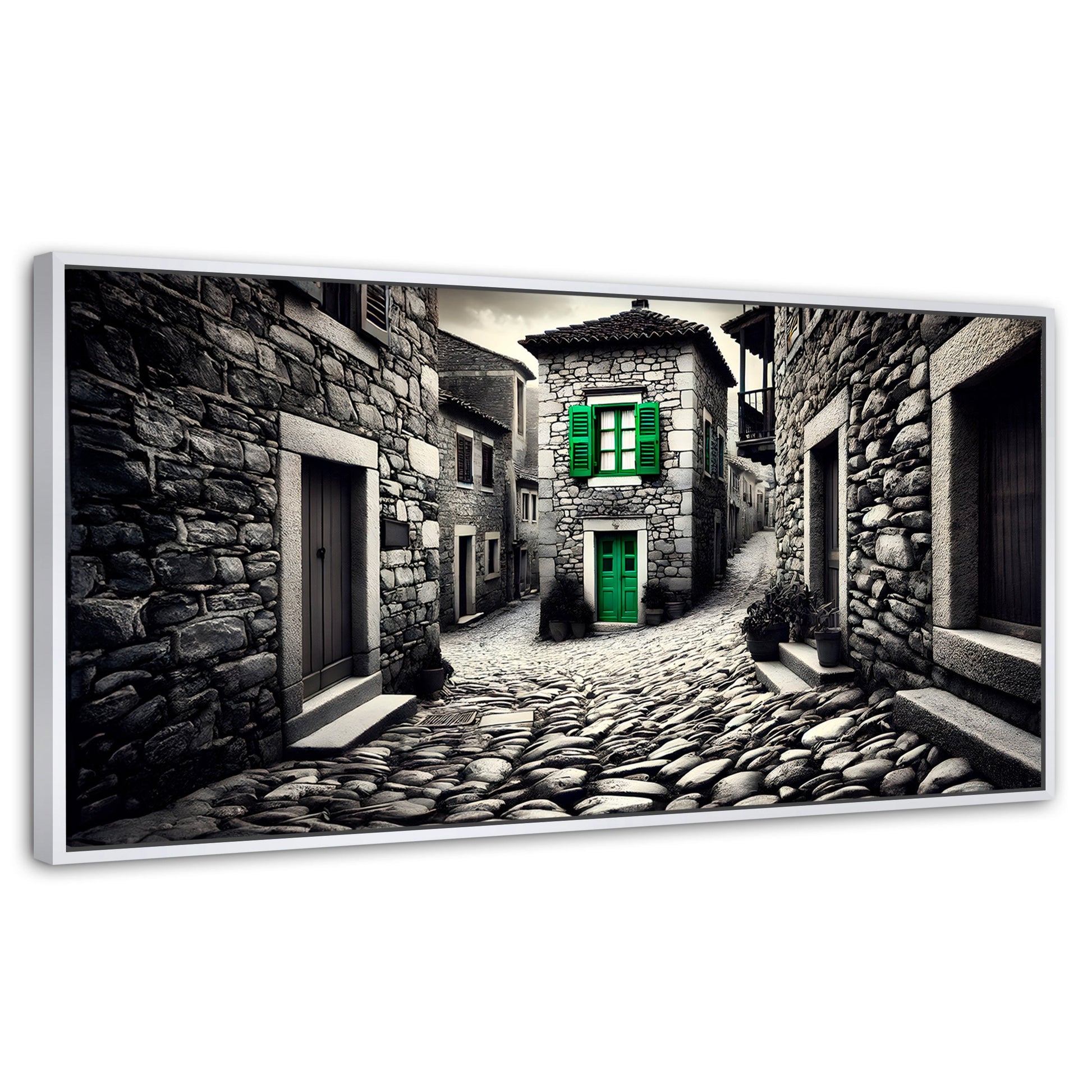 Cuadros Decorativos Canvas Revolution | Verde En La Sombra | Panoramico | Portada | Marco Dorado