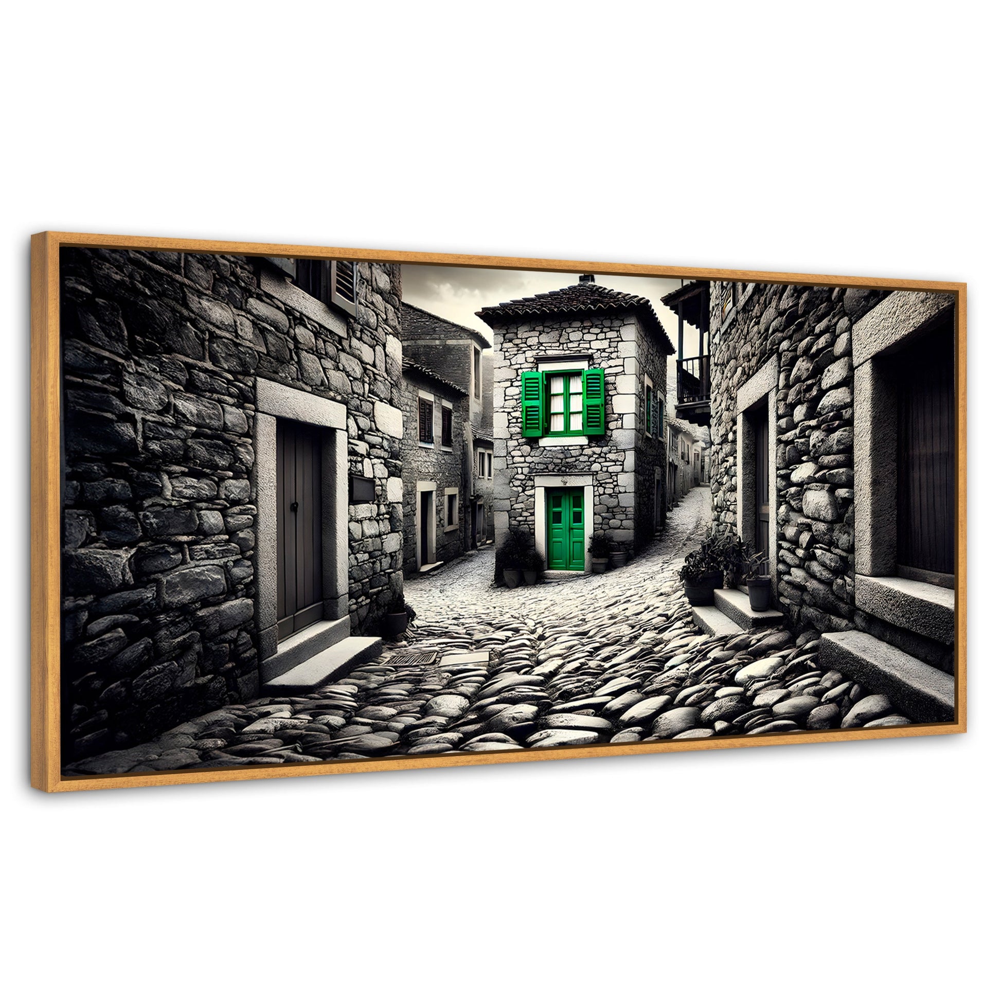 Cuadros Decorativos Canvas Revolution | Verde En La Sombra | Panoramico | Portada | Marco Negro