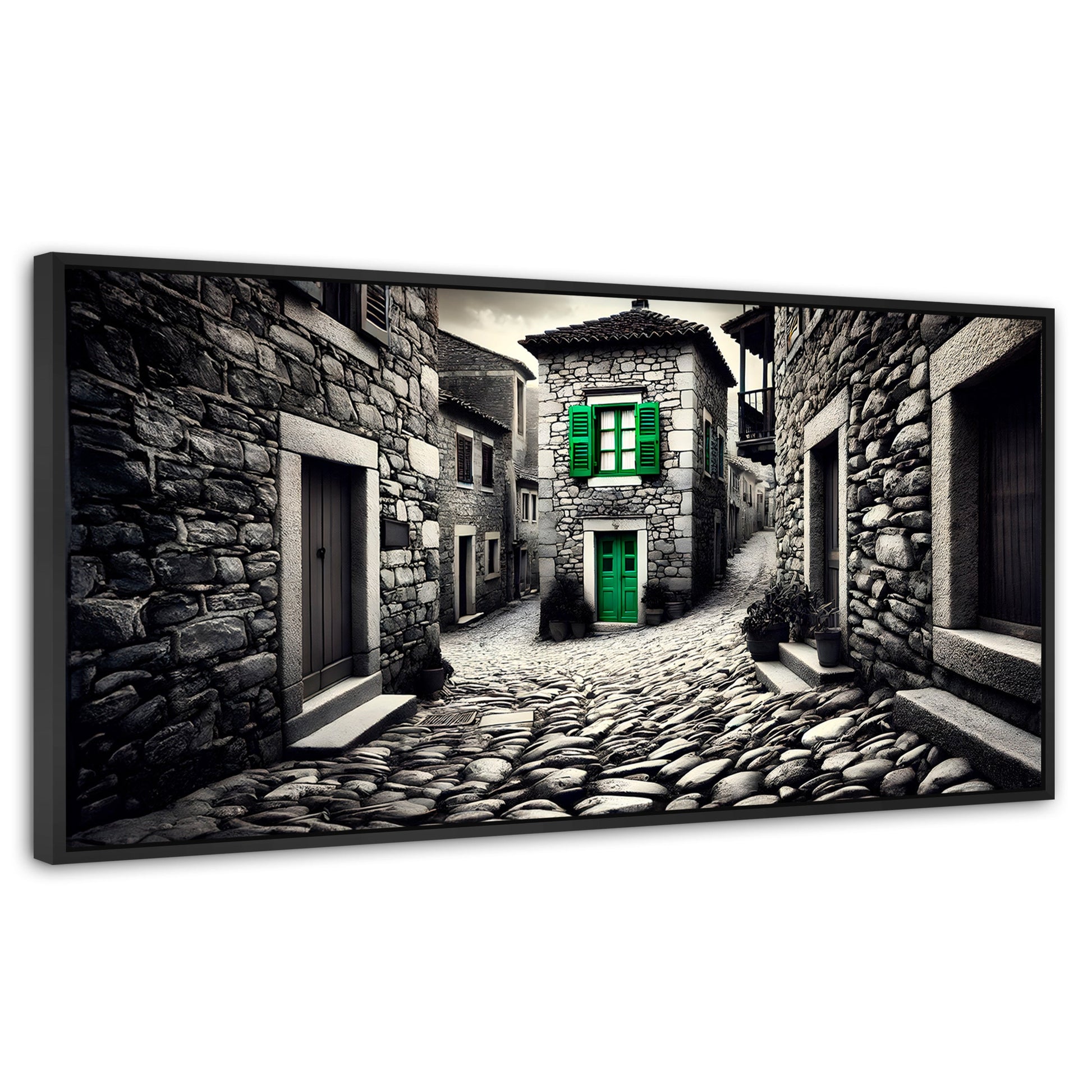 Cuadros Decorativos Canvas Revolution | Verde En La Sombra | Panoramico | Portada | Marco Plateado