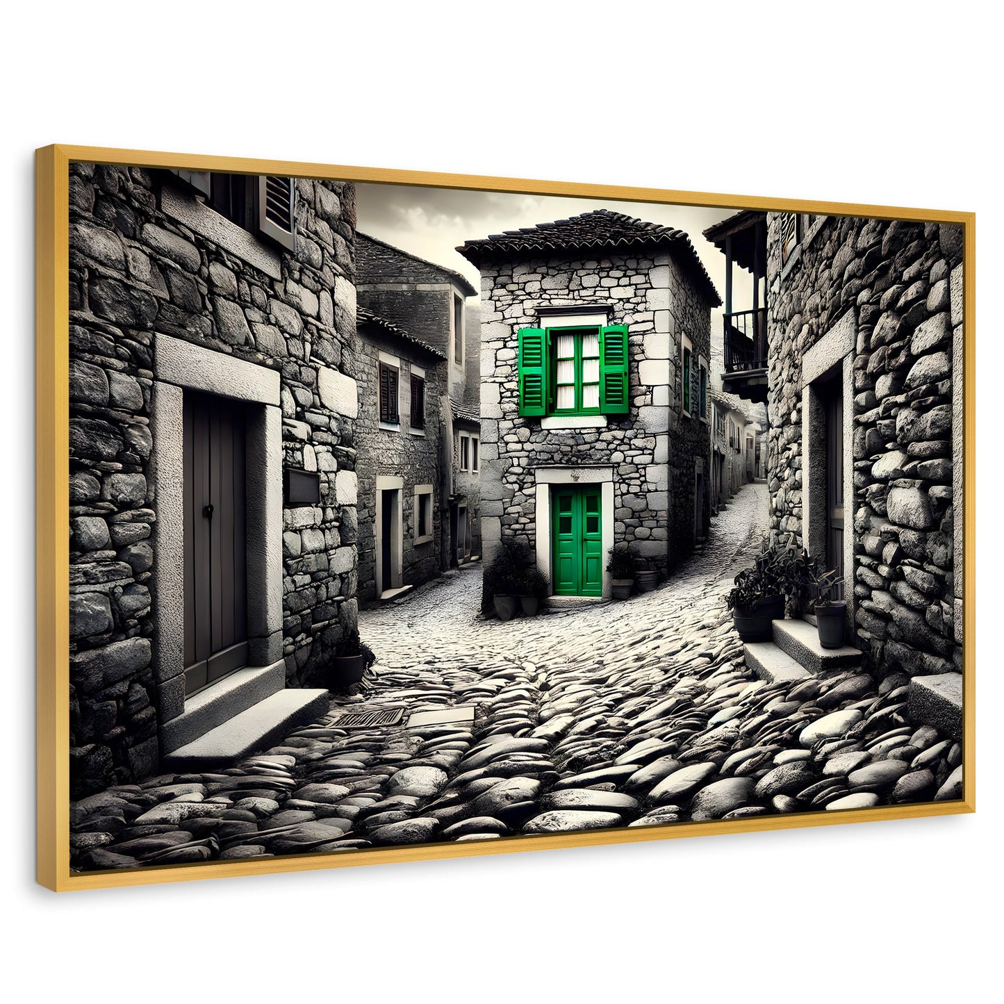 Cuadros Decorativos Canvas Revolution | Verde En La Sombra | Rectangular | Portada | Marco Dorado
