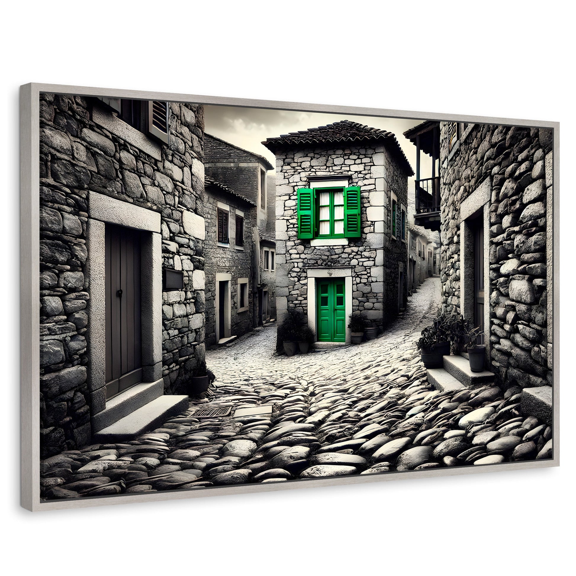 Cuadros Decorativos Canvas Revolution | Verde En La Sombra | Rectangular | Portada | Marco Plateado