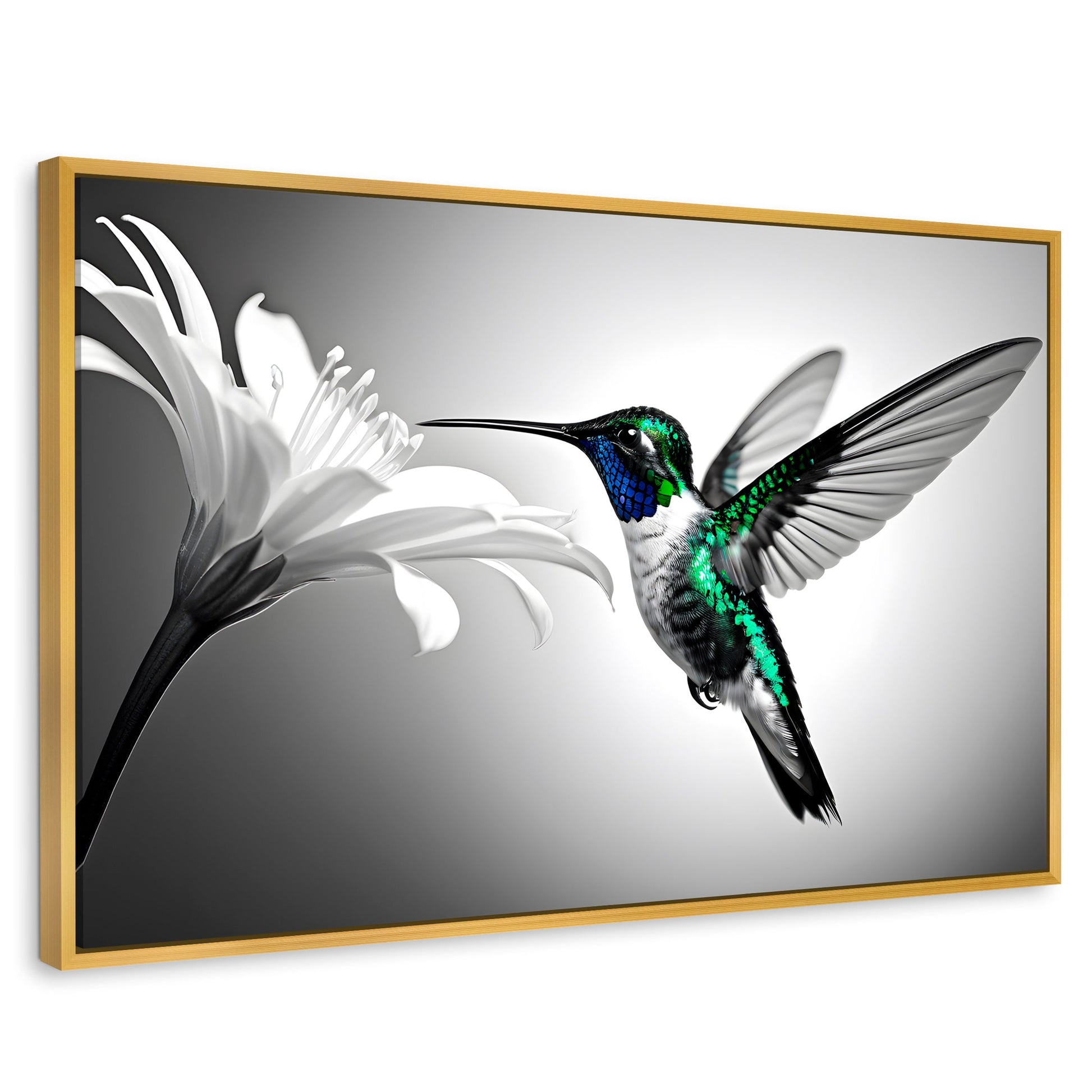 Cuadros Decorativos Canvas Revolution | Verde En Vuelo | Rectangular | Portada | Marco Dorado