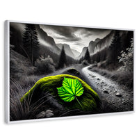 Cuadros Decorativos Canvas Revolution | Verde Silencio | Rectangular | Portada | Marco Blanco