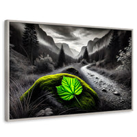 Cuadros Decorativos Canvas Revolution | Verde Silencio | Rectangular | Portada | Marco Plateado