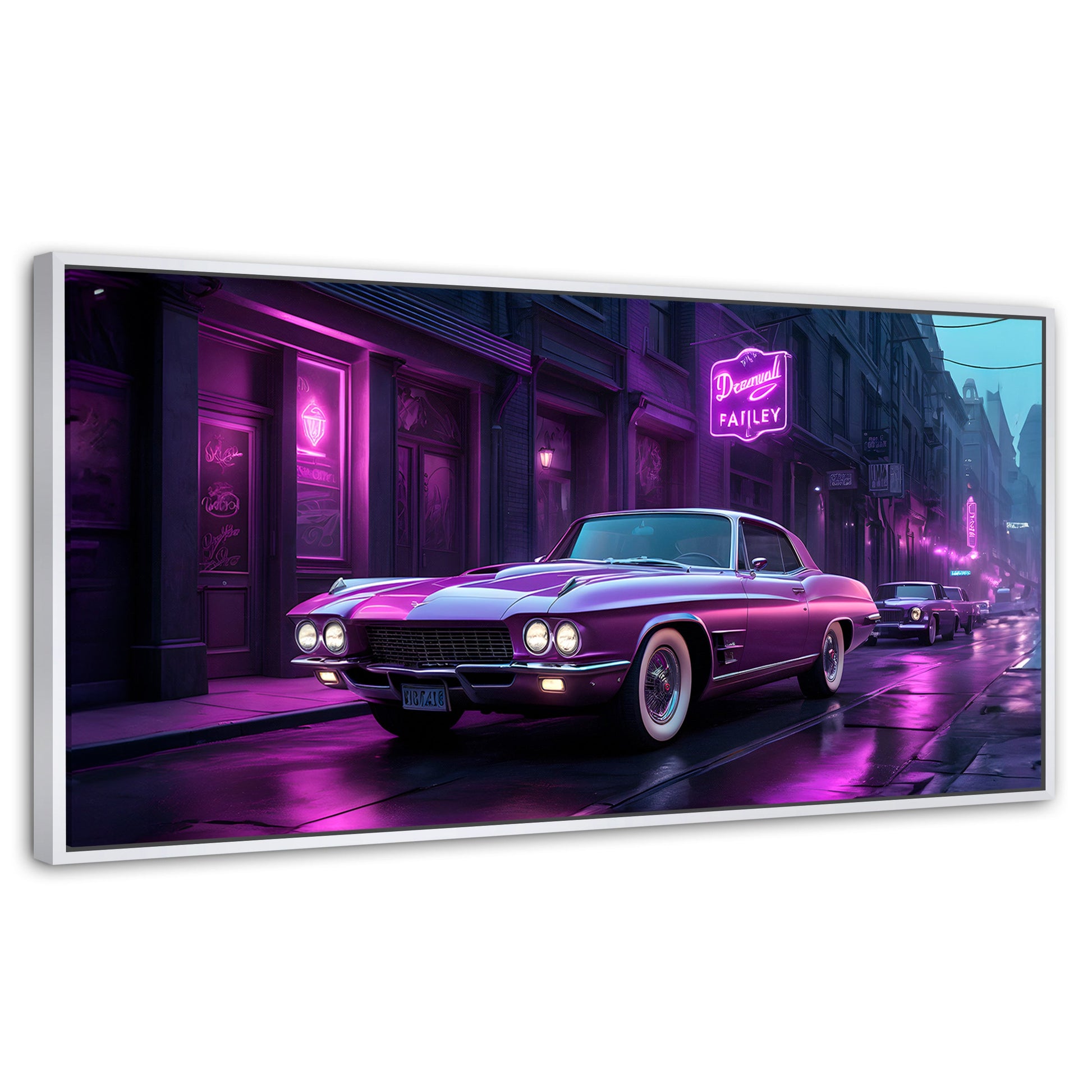 Cuadros Decorativos Canvas Revolution | Viaje De Neon | Panoramico | Portada | Marco Dorado