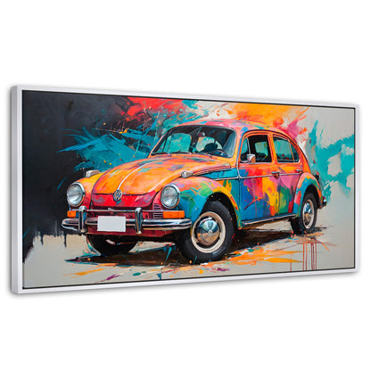 Cuadros Decorativos Canvas Revolution | Vocho Colorido | Panoramico | Portada | Marco Blanco