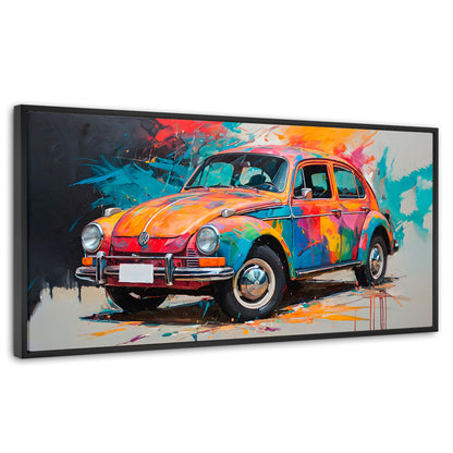 Cuadros Decorativos Canvas Revolution | Vocho Colorido | Panoramico | Portada | Marco Negro