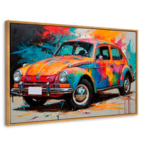 Cuadros Decorativos Canvas Revolution | Vocho Colorido | Rectangular | Portada | Marco Madera