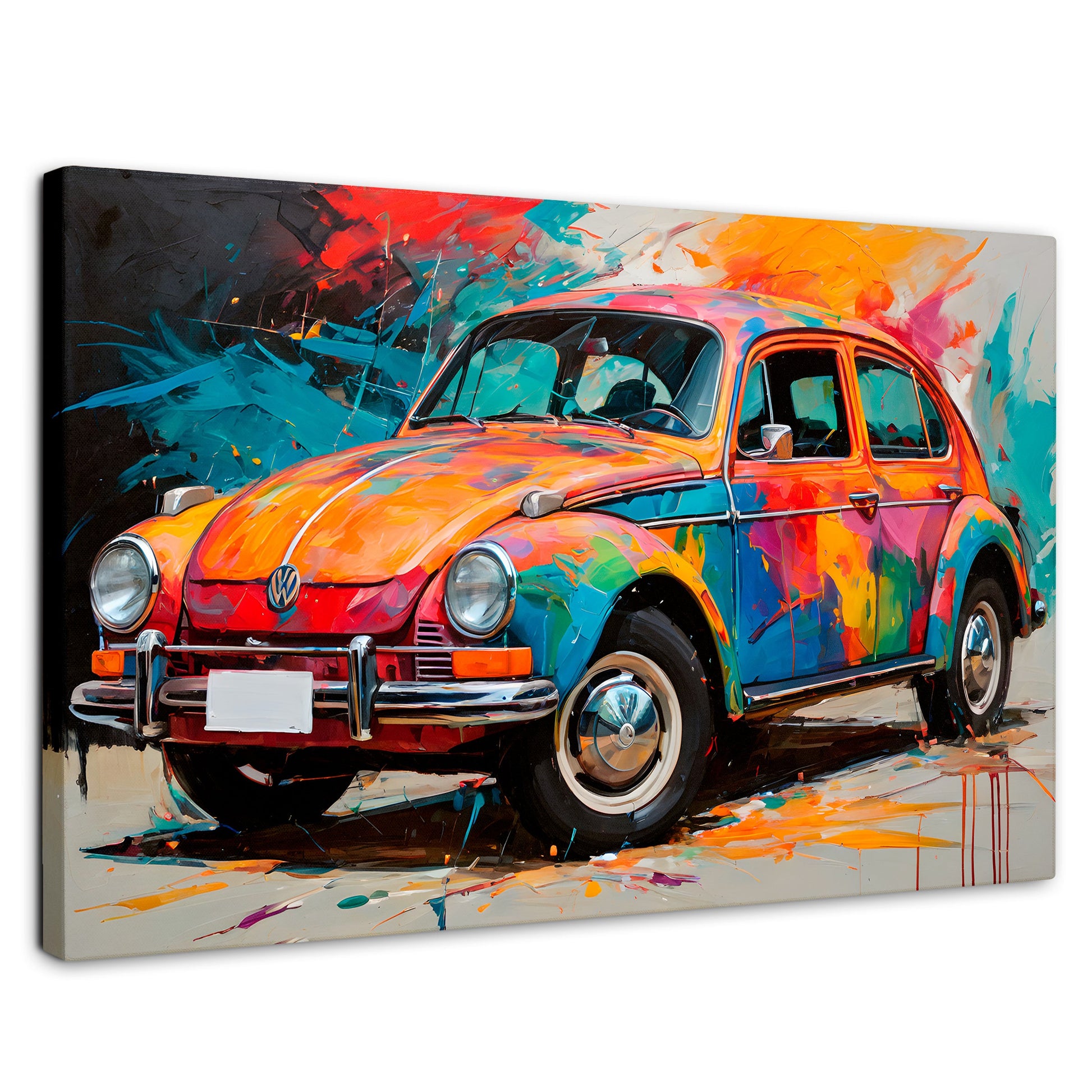 Cuadros Decorativos Canvas Revolution | Vocho Colorido | Rectangular | Portada | Marco SinMarco