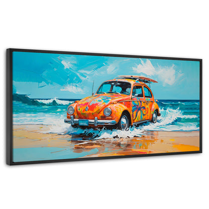 Cuadros Decorativos Canvas Revolution | Vocho Vacacional | Panoramico | Portada | Marco Negro