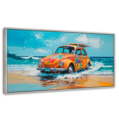 Cuadros Decorativos Canvas Revolution | Vocho Vacacional | Panoramico | Portada | Marco Plateado