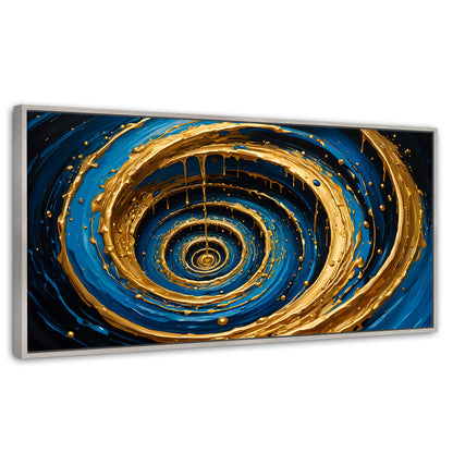 Cuadros Decorativos Canvas Revolution | Vortice Dorados | Panoramico | Portada | Marco Blanco