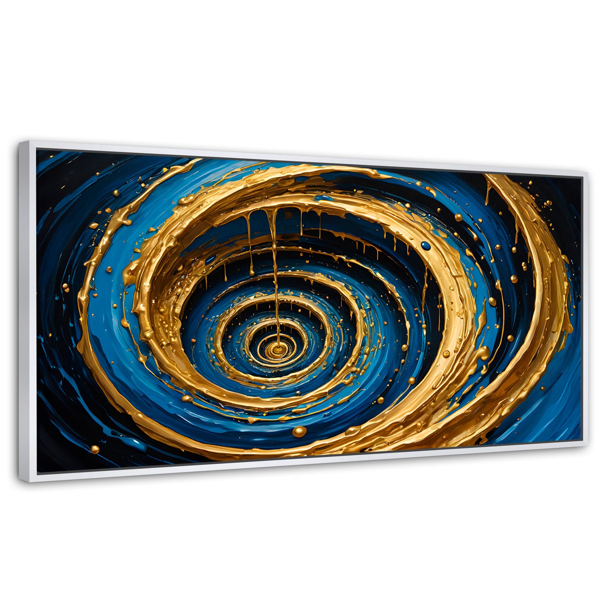 Cuadros Decorativos Canvas Revolution | Vortice Dorados | Panoramico | Portada | Marco Dorado