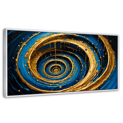 Cuadros Decorativos Canvas Revolution | Vortice Dorados | Panoramico | Portada | Marco Dorado