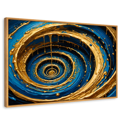 Cuadros Decorativos Canvas Revolution | Vortice Dorados | Rectangular | Portada | Marco Madera
