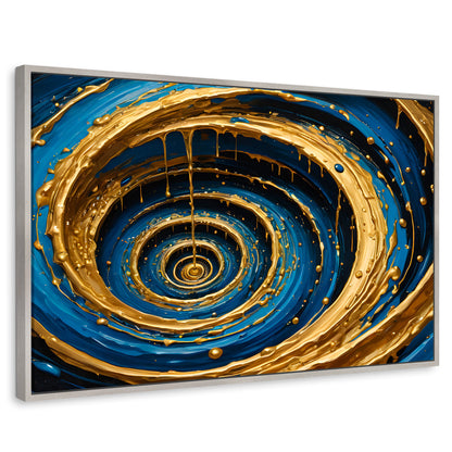 Cuadros Decorativos Canvas Revolution | Vortice Dorados | Rectangular | Portada | Marco Plateado