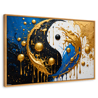 Cuadros Decorativos Canvas Revolution | Yin Yang Dorado | Rectangular | Portada | Marco Madera